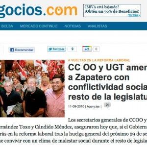 Negocios – CCOO y UGT